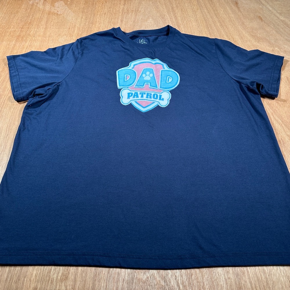 George T-Shirt Mens 2XL Navy Blue Dad Patrol Graphic Short Sleeve Crew Neck Tee